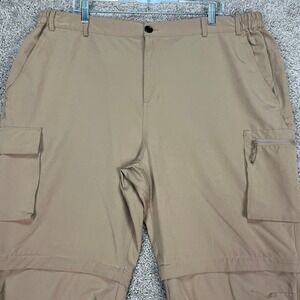 Gash Hao Convertible Cargo Hiking Pants Mens 42x30 Khaki Outdoor‎ Travel